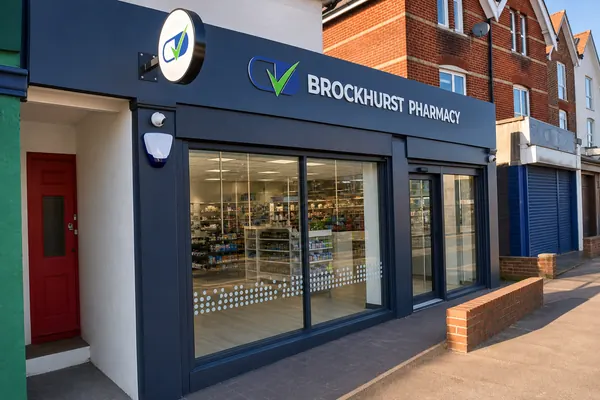 Brockhurst Pharmacy shop front sign